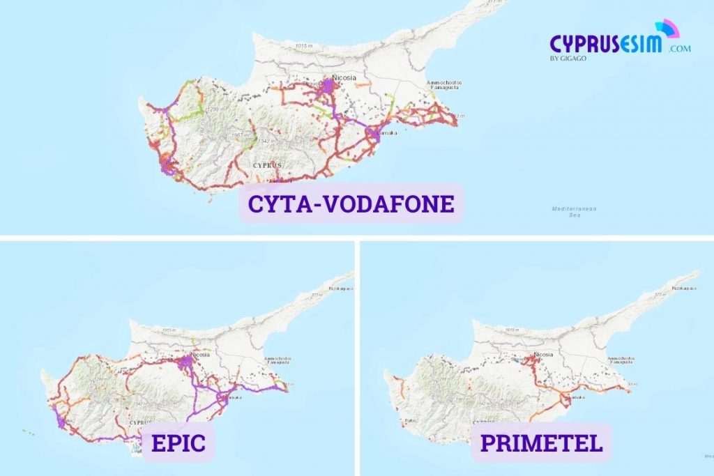 Cyprus Mobile Operators Coverage